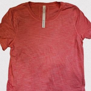 LULULEMON Short Sleeve Top Coral/Orange Size 8
